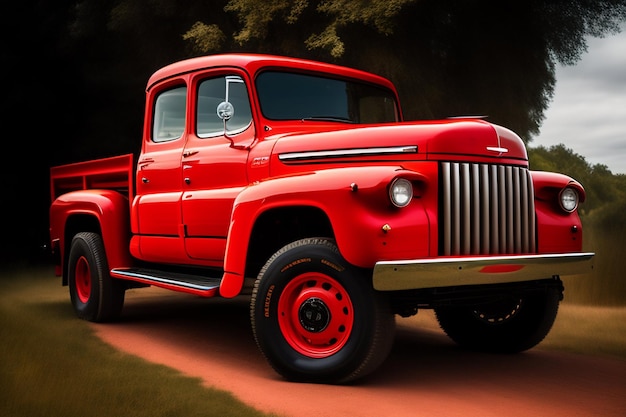 Photo gratuite un camion rouge avec le mot jeep sur le devant.