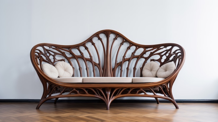 Photo gratuit canapé ou banc orné dans le style art nouveau