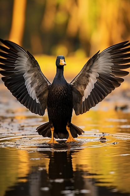 Photo gratuite canard vivant dans la nature