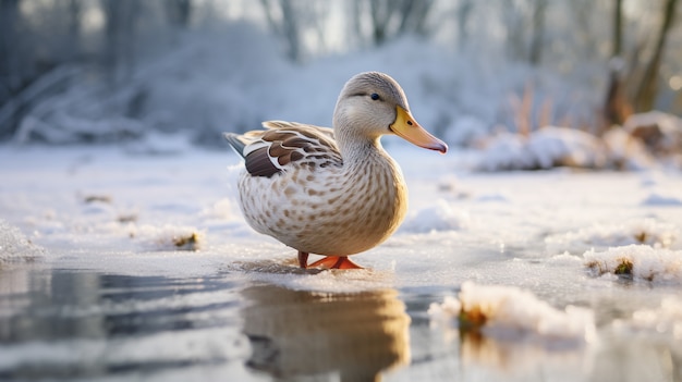 Photo gratuite canard vivant dans la nature