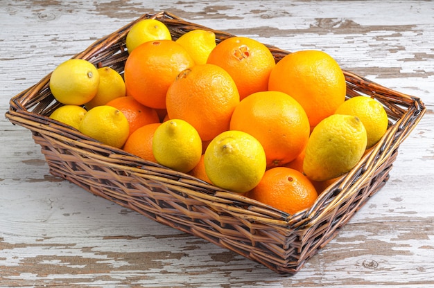 Capture d'écran d'un panier avec des citrons et des oranges