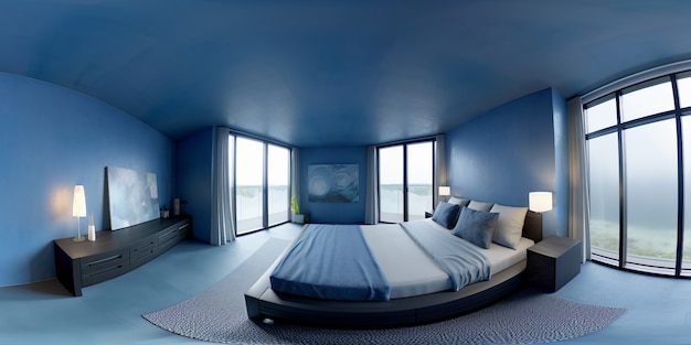 Capture pour la composition panoramique de la chambre à coucher