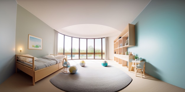 Capture pour la composition panoramique de la chambre à coucher
