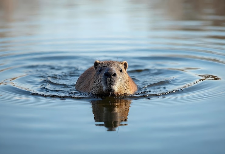 Photo gratuit les capybares adorables dans la nature