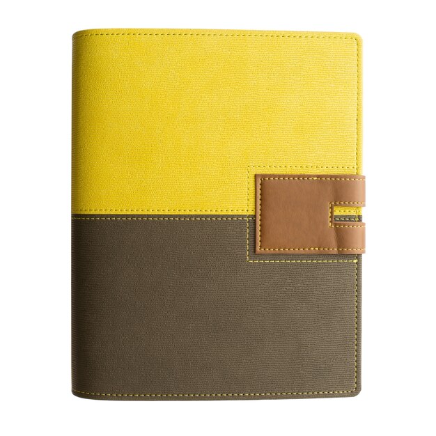 Carnet de couverture en cuir jaune-noir