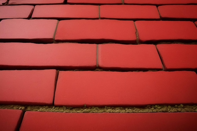 Photo gratuite carreaux rouges sur un sol avec une ligne de briques rouges.