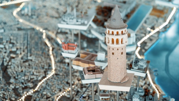 Photo gratuite carte 3d d'istanbul turquie