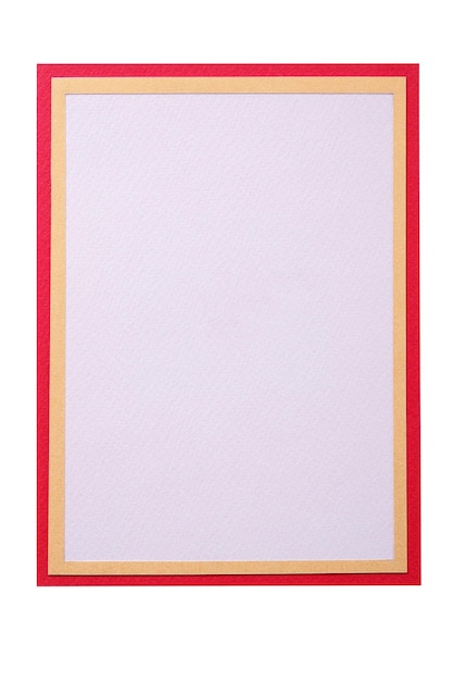 Carte-cadeau de Noël cadre bordure rouge uni vertical isolé