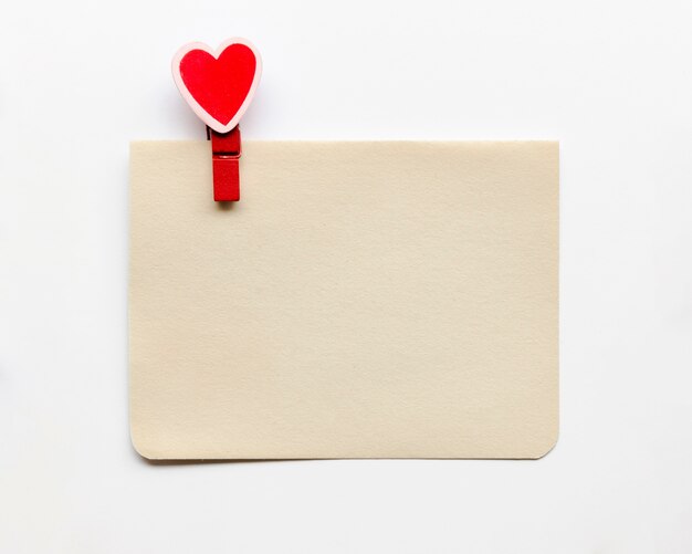 Carte avec crochet en forme de coeur