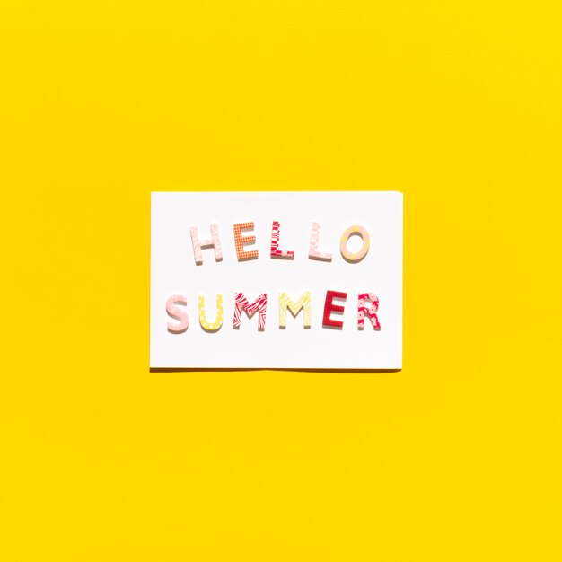 Carte avec message Hello Summer