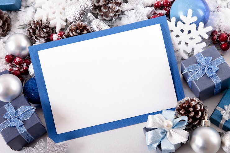 Photo gratuit carte de noël blank ou invitation