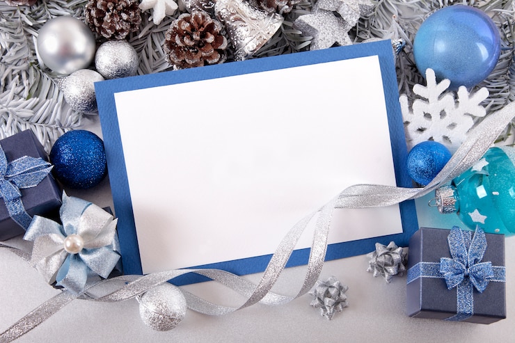 Photo gratuit carte de noël blank ou invitation