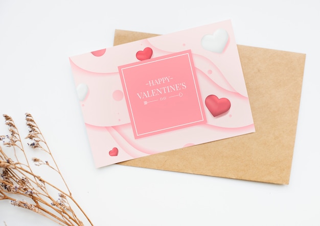 Carte Saint Valentin avec enveloppe