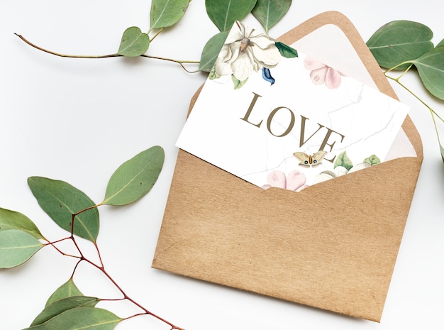 Carte Saint Valentin avec enveloppe