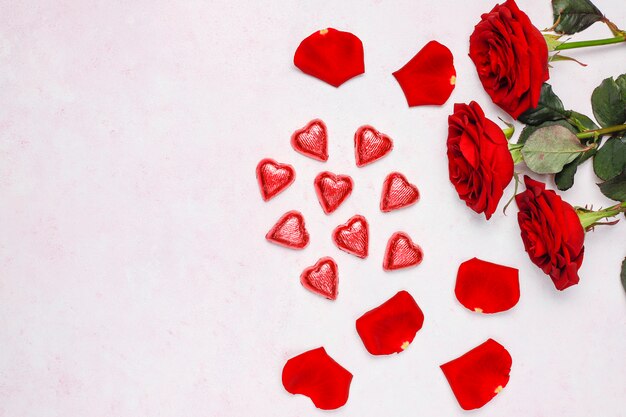 Carte de Saint Valentin avec roses