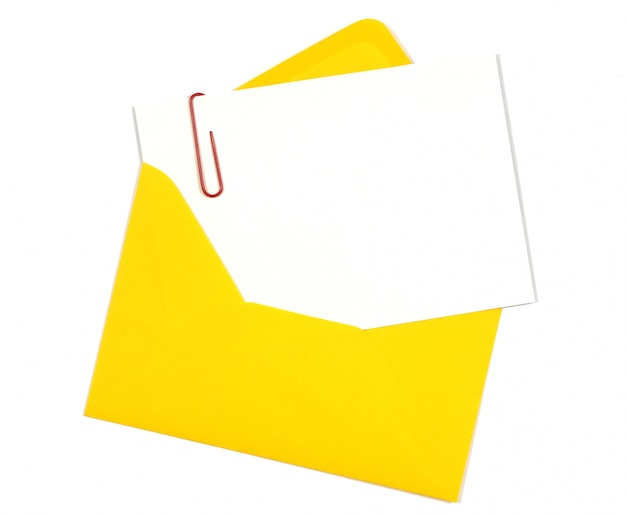 Carte de voeux avec enveloppe jaune