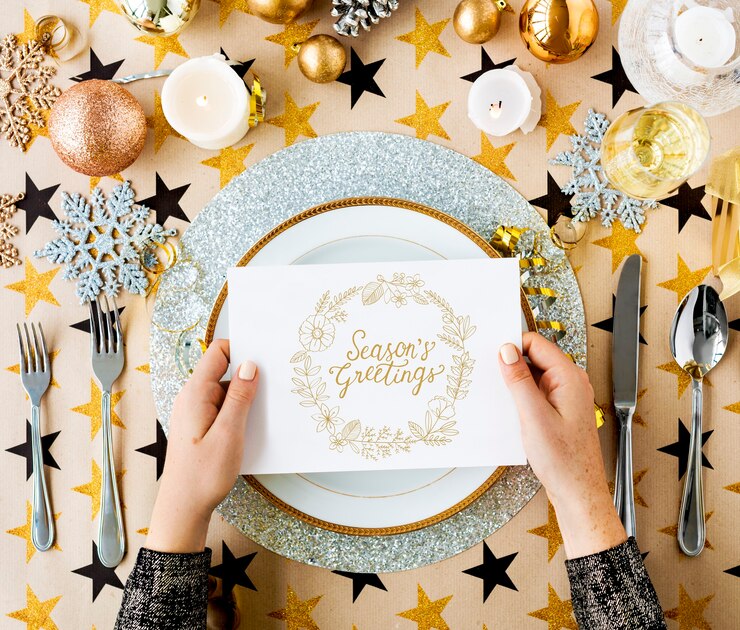 Photo gratuit cartes-cadeaux de voeux de saison cheers