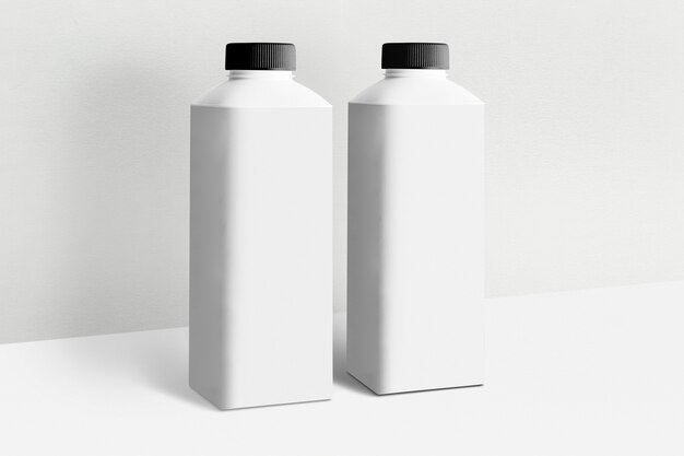 Carton de lait minimal avec étiquette de texte de copie