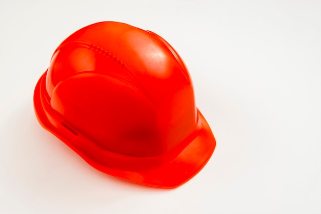 Casque de construction gros plan haute vue