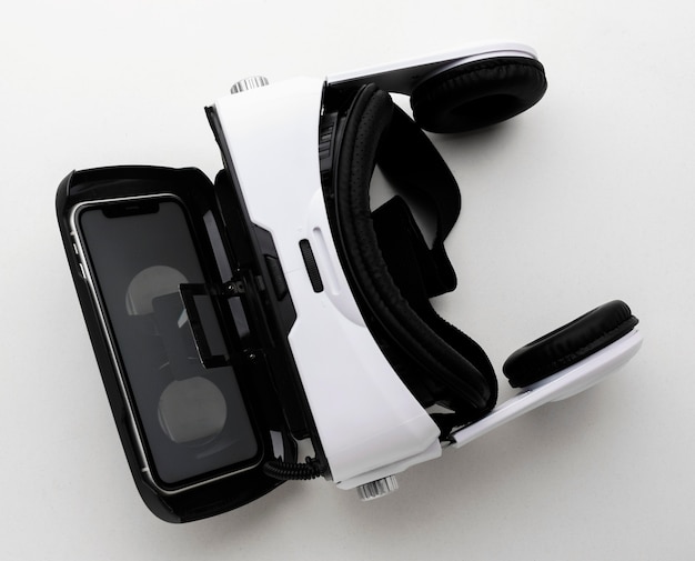 Casque de réalité virtuelle vue de dessus