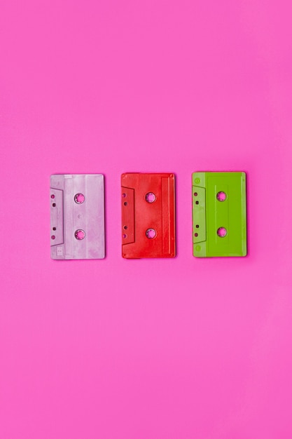 Cassettes compactes colorées