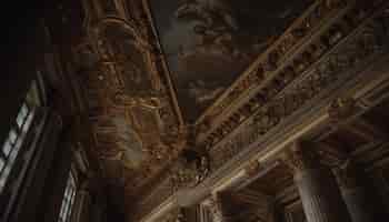 Photo gratuite cathédrale baroque ornée avec de majestueuses sculptures en marbre générées par l'ia