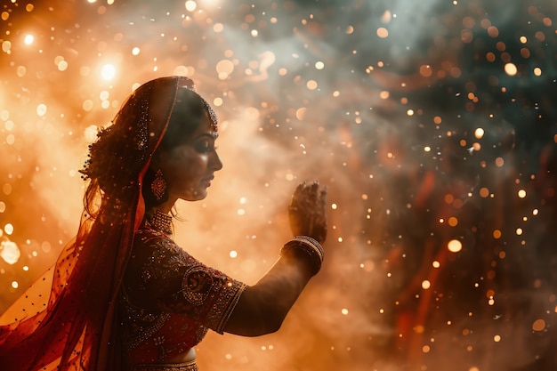 Photo gratuite célébration de la divinité du navratri.