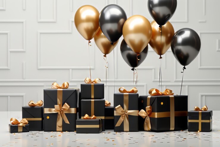Photo gratuit célébration du jour de la boxe avec des ballons