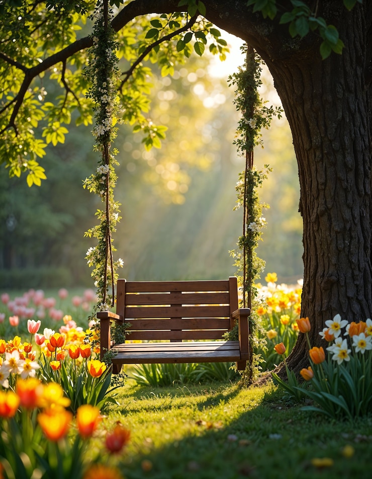 Photo gratuit célébration du jour du printemps avec une belle nature