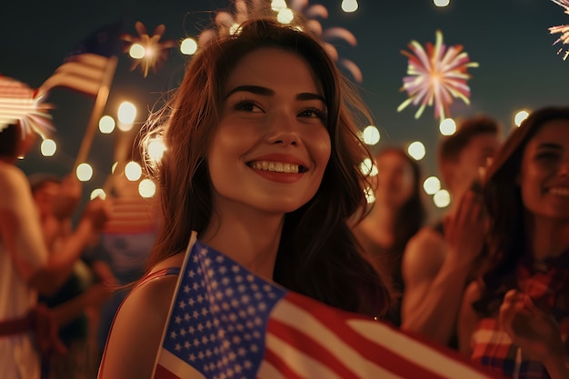 Photo gratuite célébration du jour de l'indépendance des états-unis avec drapeau