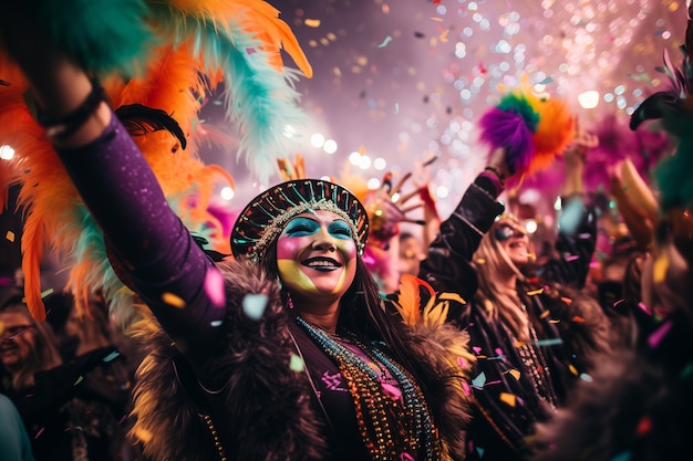 Photo gratuite célébration du mardi gras à la nouvelle-orléans