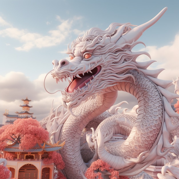 Célébration du Nouvel An chinois avec un dragon