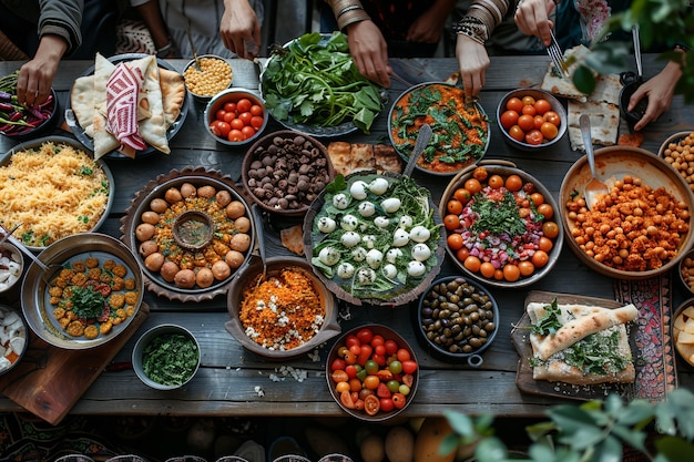 Photo gratuite célébration du ramadan avec une nourriture délicieuse