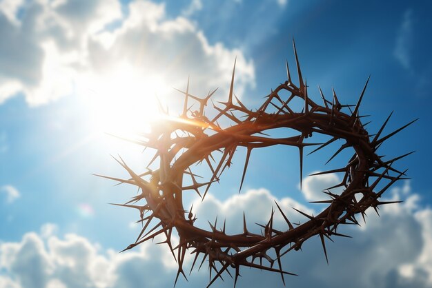 Célébration du Vendredi Saint avec une couronne d'épines