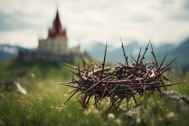 Célébration du Vendredi Saint avec une couronne d'épines