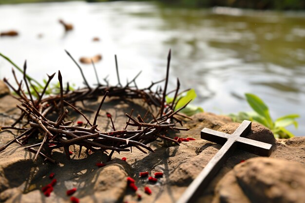 Célébration du Vendredi Saint avec une couronne d'épines