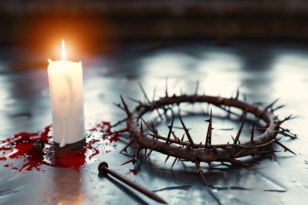 Célébration du Vendredi Saint avec une couronne d'épines