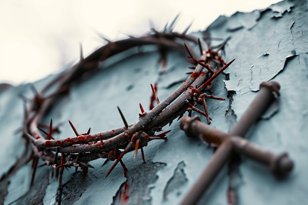 Célébration du Vendredi Saint avec une couronne d'épines