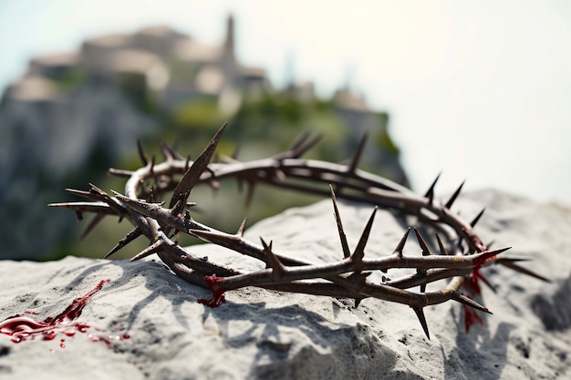 Photo gratuite célébration du vendredi saint avec une couronne d'épines