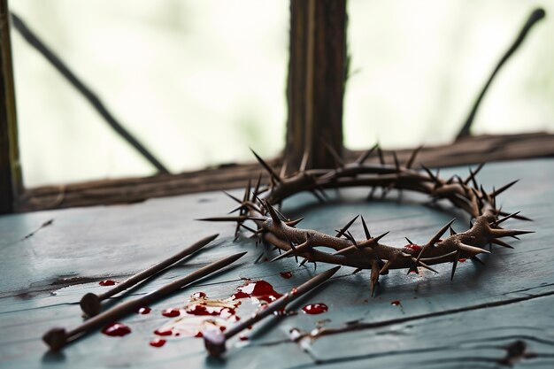 Célébration du Vendredi Saint avec une couronne d'épines