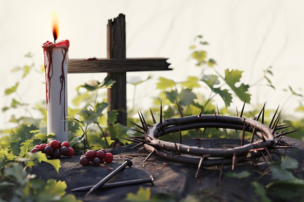 Photo gratuite célébration du vendredi saint avec une couronne d'épines