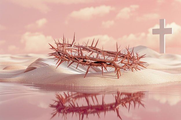 Photo gratuite célébration du vendredi saint avec une couronne d'épines