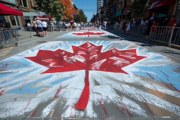 Photo gratuite célébration de la fête du canada avec le symbole de la feuille d'érable