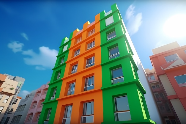 Célébration de la fête de la République de l'Inde avec un bâtiment 3D