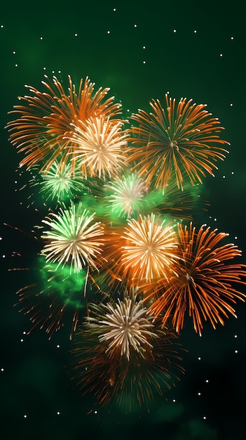 Célébration de la fête de la République de l'Inde avec des feux d'artifice en 3D