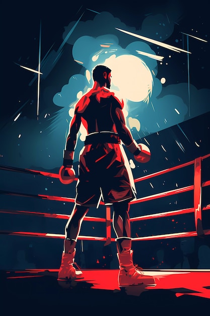 Célébration de la journée de la boxe dans le style artistique numérique