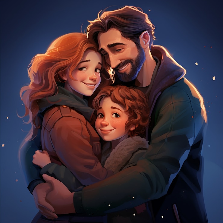 Photo gratuit célébration de la journée des câlins dans le style des dessins animés