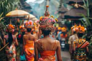 Photo gratuite célébration de la journée nyepi en indonésie