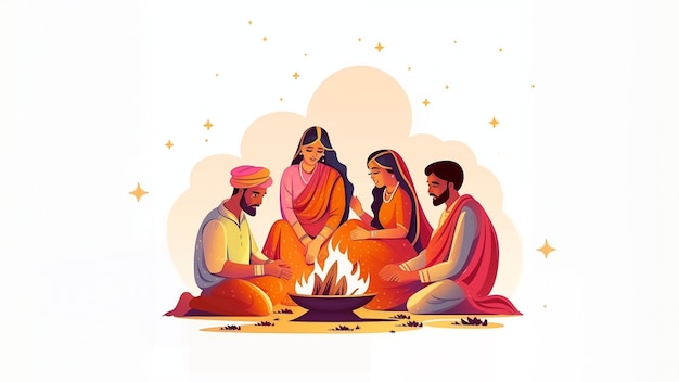 Photo gratuite célébration de lohri en inde