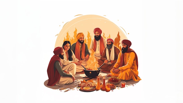 Photo gratuite célébration de lohri en inde